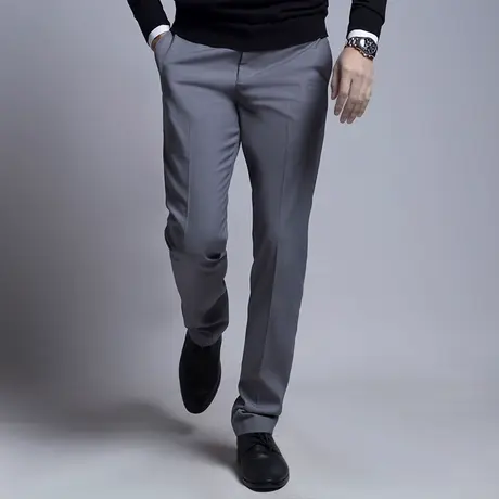 Seno西裤男春季灰色垂感直筒修身韩版潮流职业商务裤子西装裤男裤商品大图