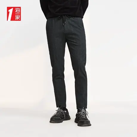 海一家简约有型长裤2023秋季新款基础日常舒适青年男士休闲裤商品大图