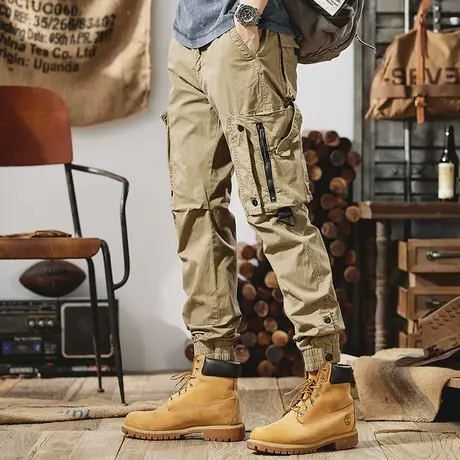 Modi Nick/摩帝尼克时尚百搭男士工装裤宽松直筒纯棉男士休闲裤商品大图