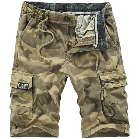 VIP夏季迷彩短裤男潮牌工装裤多口袋宽松直筒休闲运动五分裤潮流商品大图