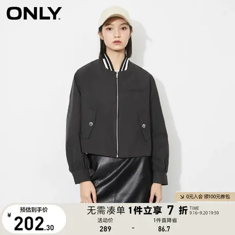 ONLY奥莱夏季时尚百搭棒球领口袋短款风衣外套女商品大图