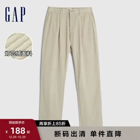 【断码优惠】Gap男装秋冬季灯芯绒保暖直筒休闲裤复古长裤745026图片
