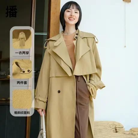 【呼呼专享】播broadcast两件套风衣透明的生长图片