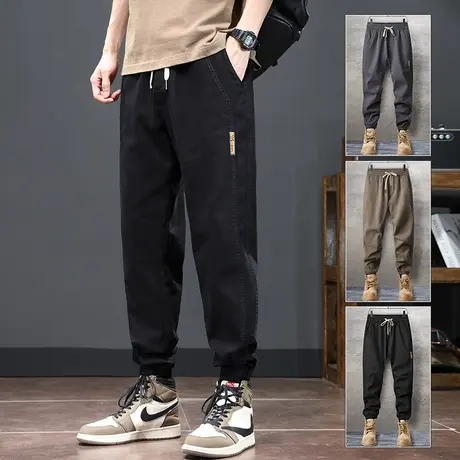 夏季男士潮牌九分休闲裤子春秋款春季男款哈伦工装裤2024新款男装图片