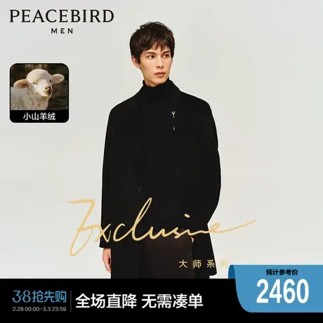 【大师系列】太平鸟男装2023冬季新款小山羊绒毛呢大衣B1AAD403图片