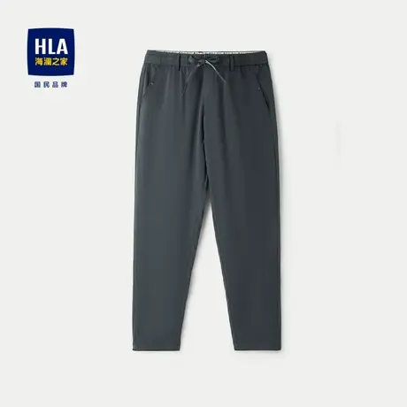 HLA/海澜之家抽绳松紧腰休闲裤24春夏新纯色仿铜氨清爽九分裤子男图片