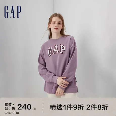 Gap女装秋冬2023新款LOGO抓绒宽松廓形卫衣741683休闲运动上衣图片