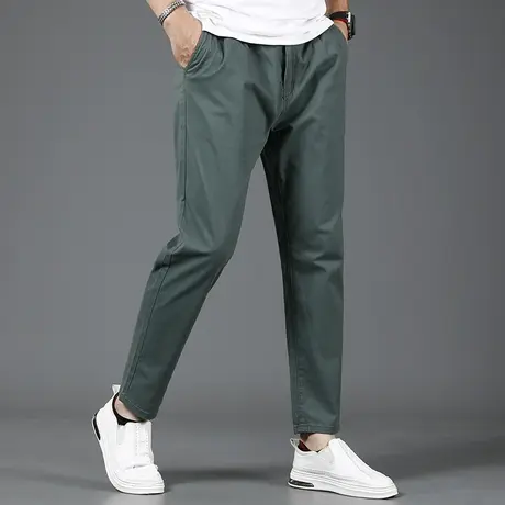 九分休闲裤男款宽松2023新款夏季简约百搭男士裤子潮流直筒9分裤商品大图