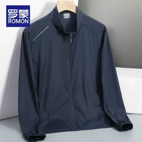 罗蒙男士防晒衣男款透气冰丝防晒服男外套宽松轻薄爸爸立领冲锋衣商品大图