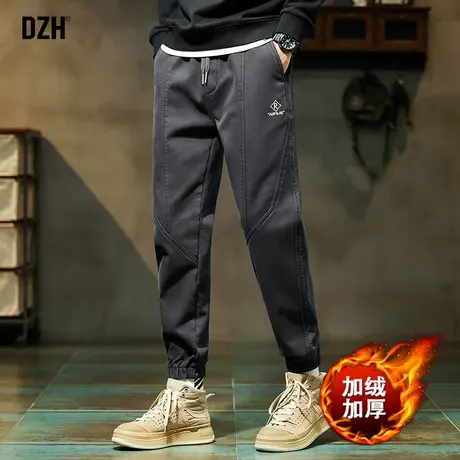 男士休闲束脚裤男裤子秋冬款加绒加厚工装裤2023年新款大码运动裤商品大图