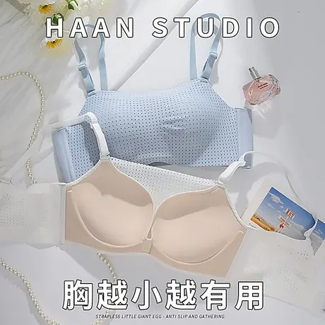 白色抹胸内衣女防走光夏季薄款小胸聚拢收副乳无痕裹胸文胸罩透气图片