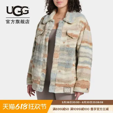 UGG秋季新款女士时尚舒适多色茸茸按扣休闲提花夹克外套 1158692图片