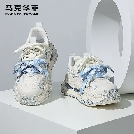 马克华菲时尚男鞋2025年夏季新款经典潮流百搭舒适厚底增高老爹鞋图片