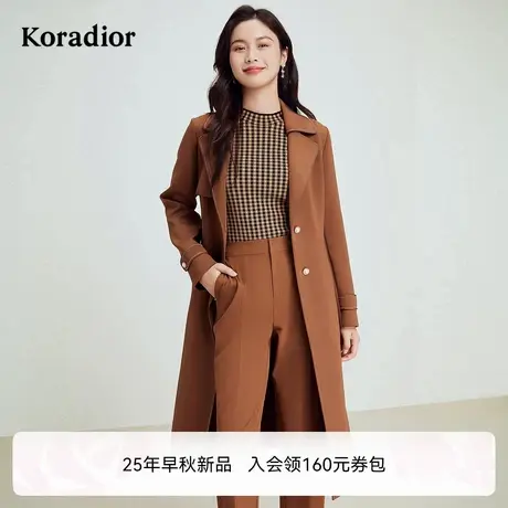 【商场同款】珂莱蒂尔秋季款通勤时尚气质长款修身百搭风衣外套女图片