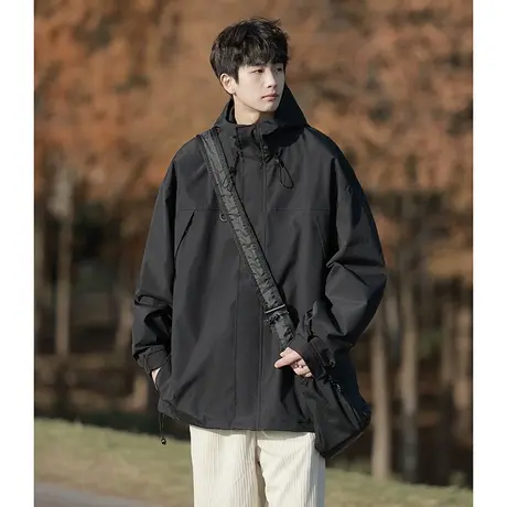 黑武士机能桑延冲锋衣三合一外套男款春秋季可拆卸工装夹克短风衣商品大图