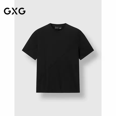 GXG男装 圆领T恤简约纯色上衣短袖针织 2025夏季新品商品大图