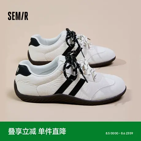 Semir女鞋德训鞋女款2025夏季新款薄底小白鞋复古运动休闲赛车鞋商品大图