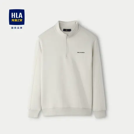 HLA/海澜之家半开襟拉链休闲上衣24秋季新款撞色字母运动风卫衣男图片