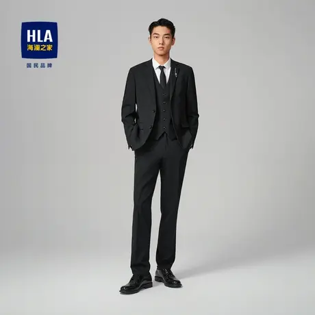 【三件套】HLA/海澜之家西装六维弹力三件套礼服套装胸针西服套装图片
