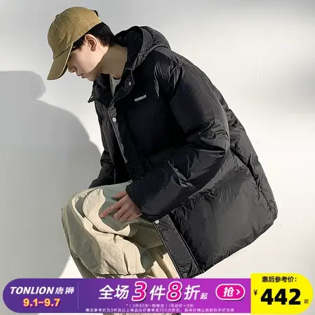 唐狮2024冬季新款情侣羽绒服男女短款连帽面包服韩系休闲厚外套商品大图