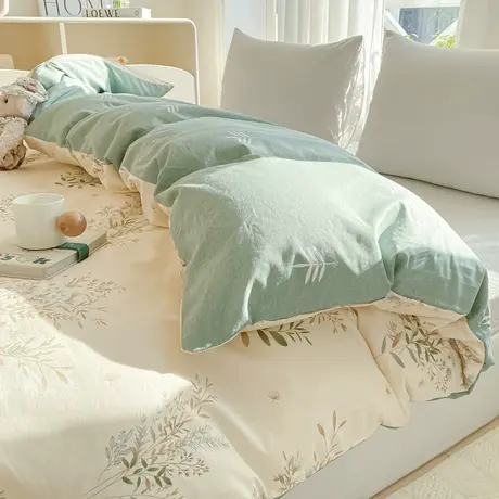 恒源祥全棉印花四件套纯棉被套床单四季通用单人双人家用床上用品商品大图