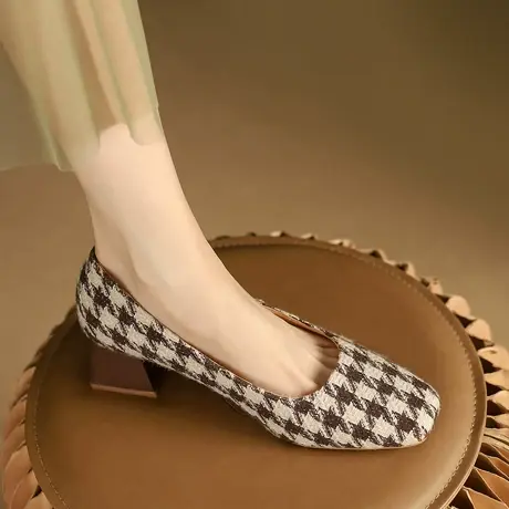 Safiya/索菲娅2023新款夏浅口单鞋玛丽珍鞋通勤时装豆豆鞋子女鞋商品大图