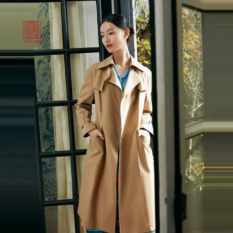 EP雅莹高端系列 气质丝羊毛中长款风衣外套 商场同款7301B商品大图