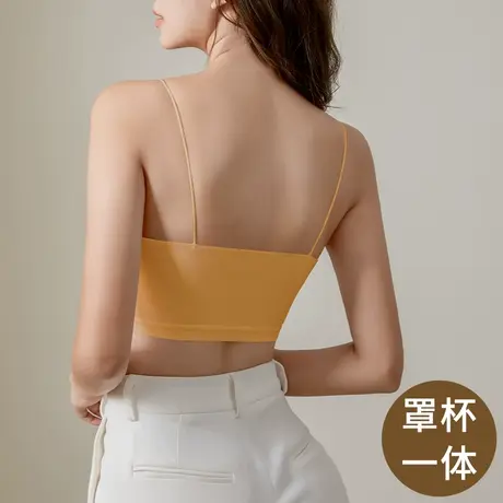 美背抹胸女夏季薄款防走光小吊带背心文胸一体式内搭打底裹胸内衣商品大图