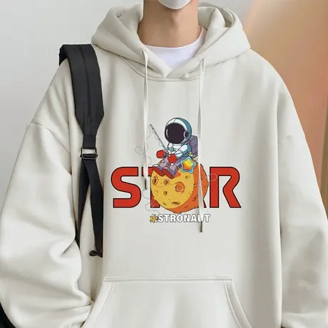 宇航员卫衣男ins潮牌春秋季美式重磅情侣加绒男装外套宽松连帽衫图片