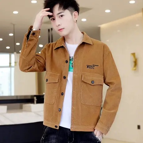 新款春秋季外套男士ins韩版潮流灯芯绒中学生休闲夹克衫秋装上衣商品大图