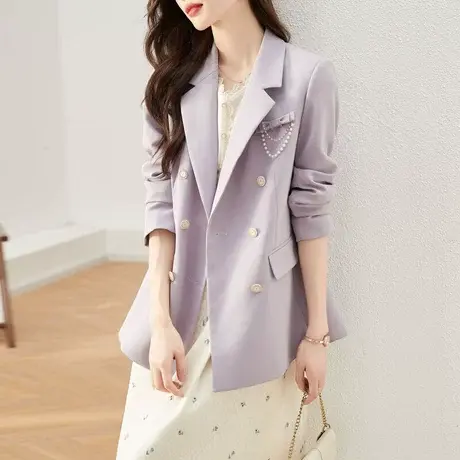 时尚气质甜美西装上衣外套2022年秋季新品温柔显瘦上班族女士西服图片