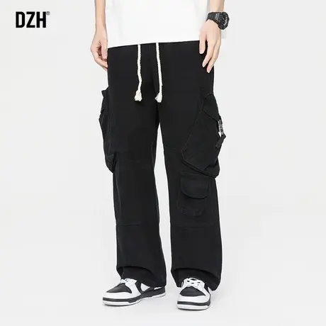 男士纯棉工装裤男直筒潮牌休闲裤宽松阔腿直筒裤秋季裤子2023新款商品大图