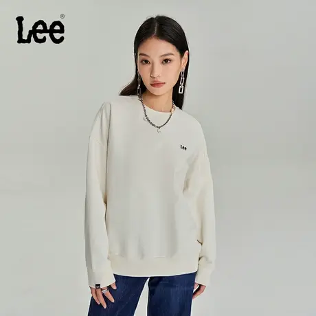 Lee商场同款Oversize经典黑白色logo女宽松长袖卫衣LWT006712201图片