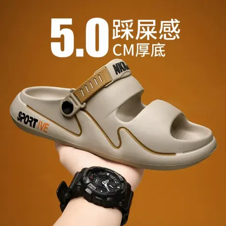 拖鞋男夏季外穿2024新款潮牌踩屎感沙滩凉拖男士防滑两穿运动凉鞋图片