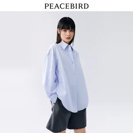 【昕怡粉丝专享】太平鸟宽松外套式衬衫女女士衬衣法式多巴胺穿搭图片