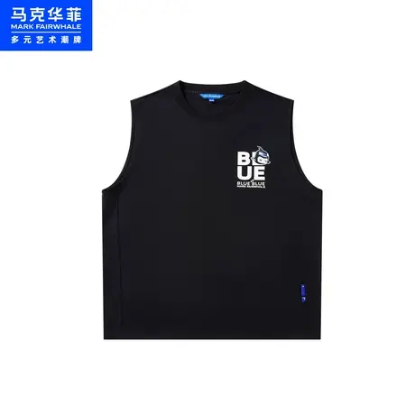 商场同款马克华菲字母印花T恤男23夏季新款时尚潮流休闲宽松背心图片