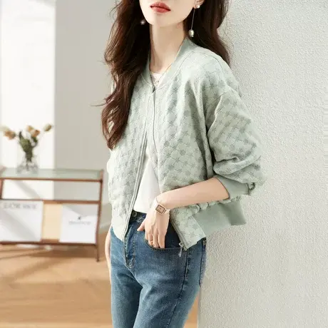 时尚休闲气质夹克短外套女士2023年早春新款百搭显瘦飞行服图片