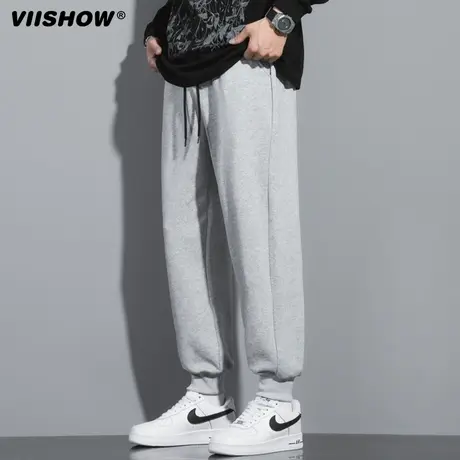VIISHOW裤子男款春秋款韩版潮流束脚卫裤宽松运动裤男士休闲长裤商品大图