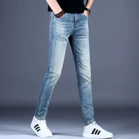 秋款潮流紧身牛仔裤男款修身小脚2023新款裤子男高端潮牌美式爆款商品大图
