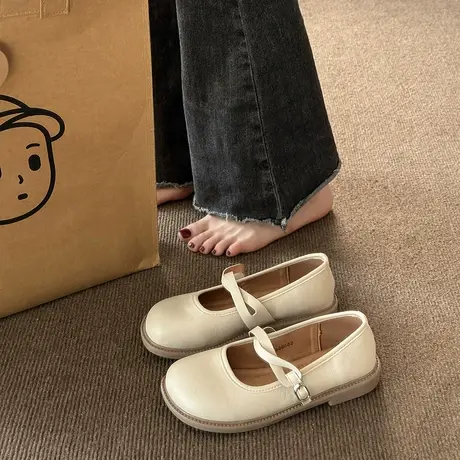 永希单鞋女夏季2023年新款浅口一脚蹬防滑平底鞋温柔时尚玛丽珍鞋商品大图