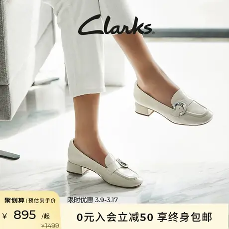 Clarks其乐黛丝系列女鞋2024年春季一脚蹬通勤乐福鞋豆豆鞋单鞋图片