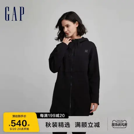 Gap女装秋季2023新款空气三明治长款风衣式卫衣756421休闲外套图片