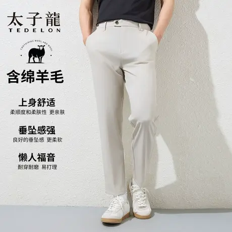 TEDELON/太子龙男款2025秋冬新款微弹修身男裤休闲裤裤子长裤羊毛图片