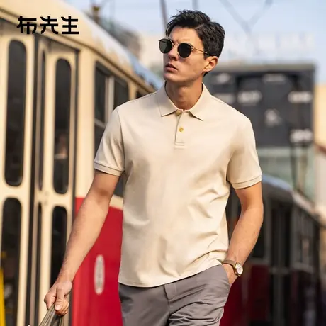 MrBu布先生牛角扣简约POLO男T恤2025夏新款亲肤透气男上衣AT16058图片
