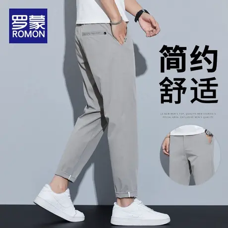 罗蒙冰丝休闲裤男士夏季薄款宽松直筒2025新款潮牌九分裤子春秋款商品大图