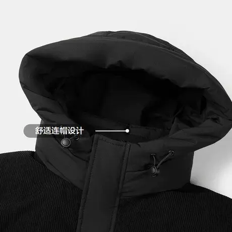 HLA/海澜之家保暖羽绒服2023春秋新款纯色连帽蓬松鸭绒防风外套男商品大图