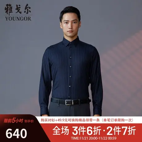 【商场同款】雅戈尔男士衬衫秋冬新款官方商务休闲长袖衬衫S3901商品大图