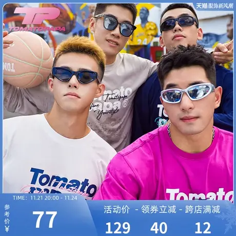 TOMATOPAPA长袖T恤潮发泡字母印花高街百搭体恤青年时尚打底上衣商品大图