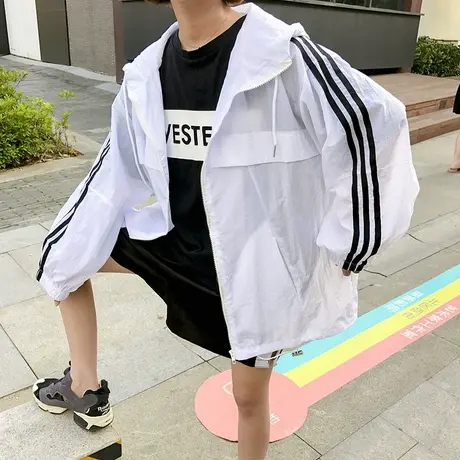 怪味少女外套春秋韩版宽松连帽2023新款街头嘻哈ins潮防晒衣港风商品大图