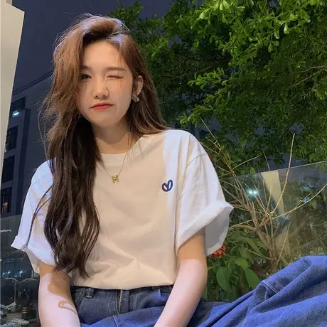 基础款2023正肩纯棉短袖T恤女夏季修身显瘦紧身打底衫气质上衣秋商品大图